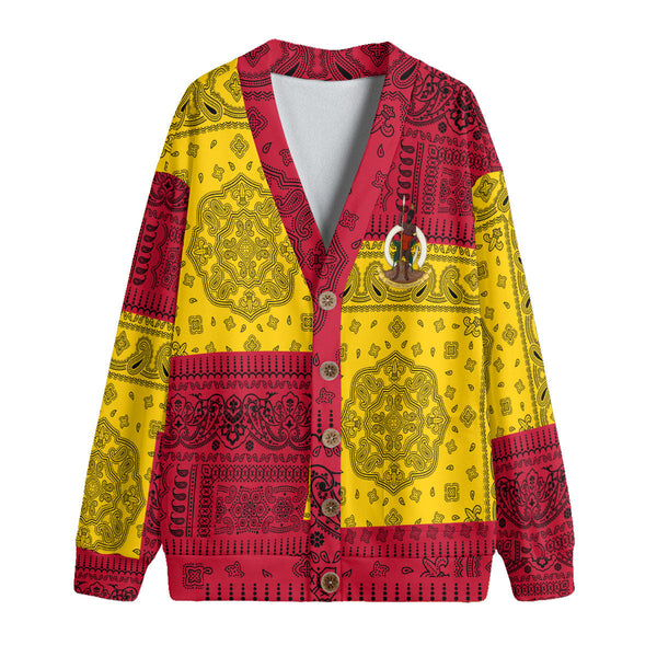 Vanuatu Fleece Cardigan Flag And Paisley Basic Style 1