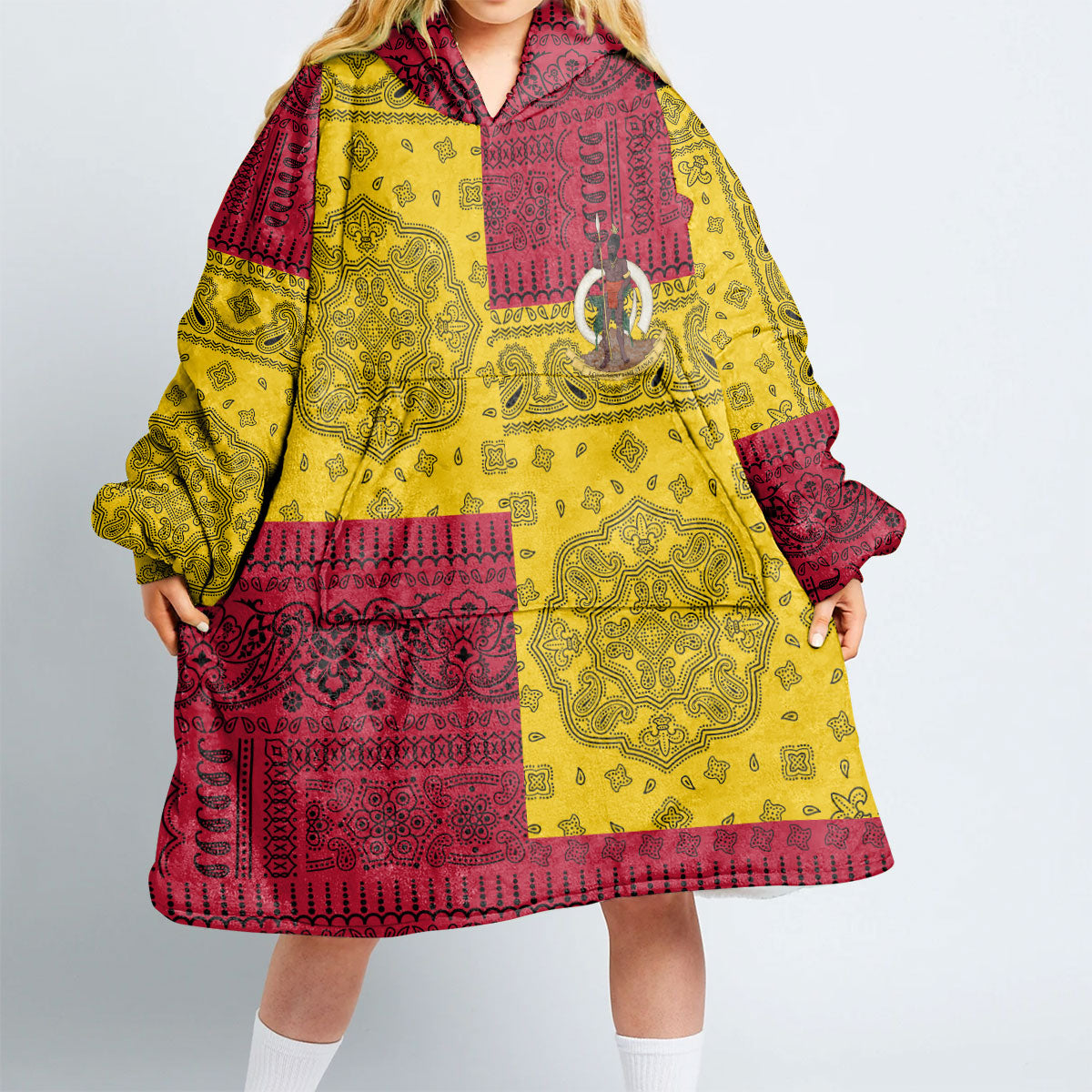 Vanuatu Hoodie Blanket Flag And Paisley Basic Style 2