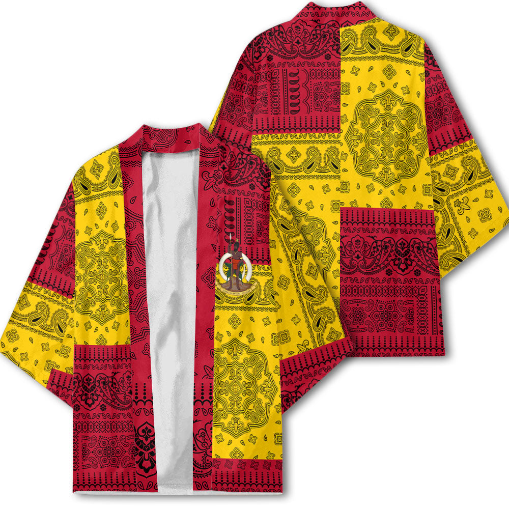 Vanuatu Kimono Flag And Paisley Basic Style 1