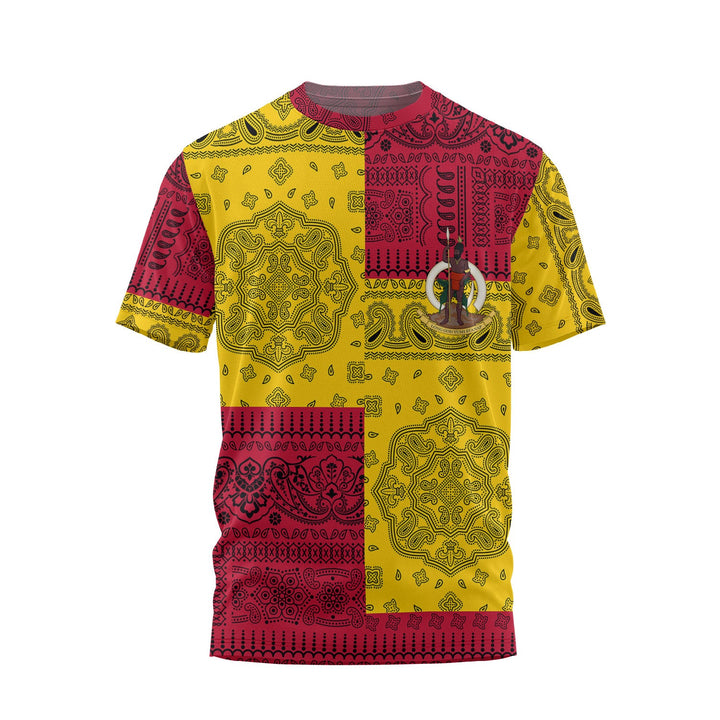 Vanuatu T Shirt Flag And Paisley Basic Style 2