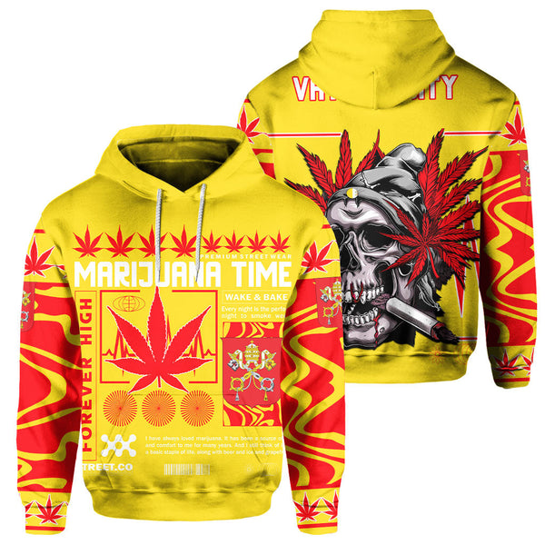 Vatican City Hoodie Flag & Coat Of Arms Marijuanas Style