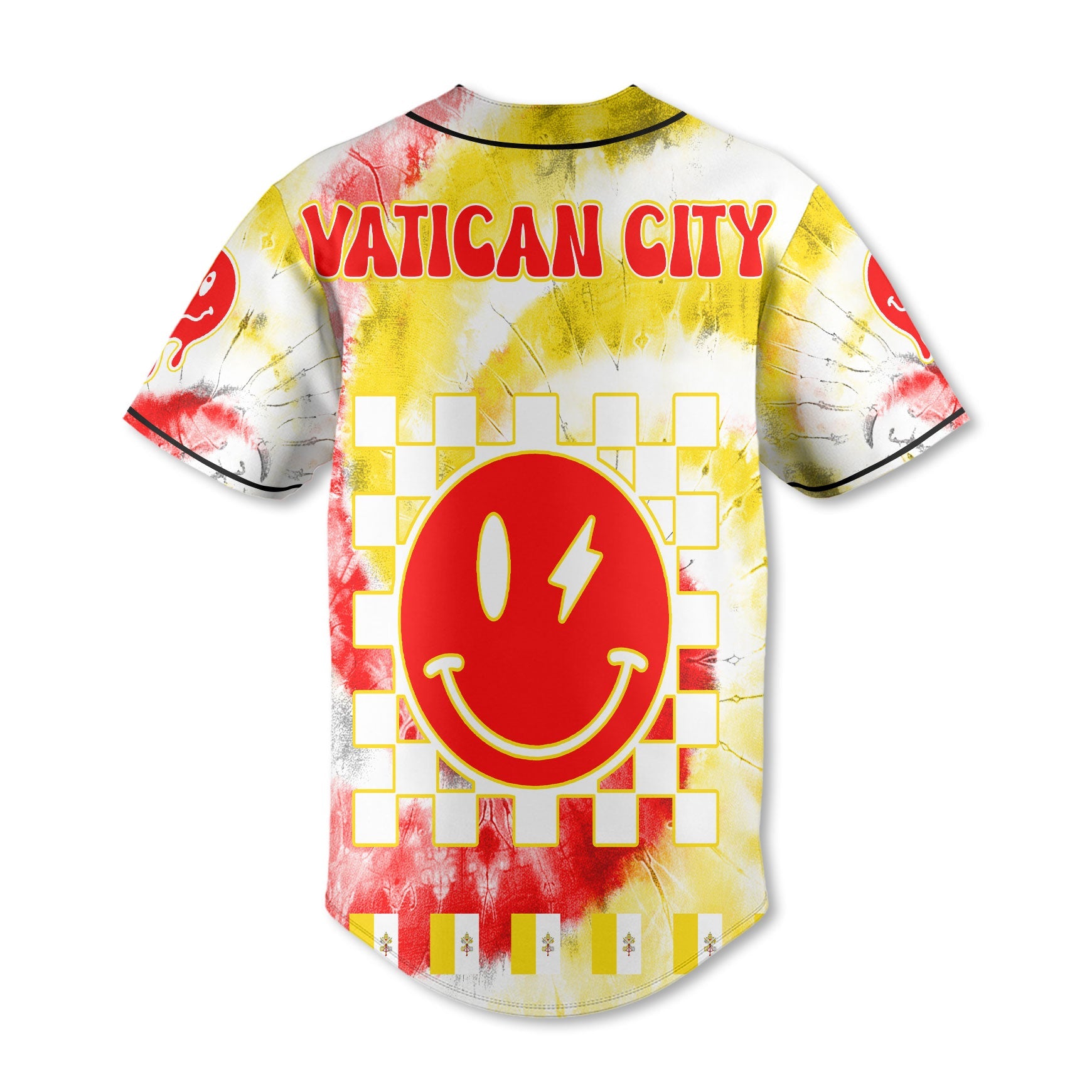 Vatican City Baseball Jersey Custom Tie Dye Style 3