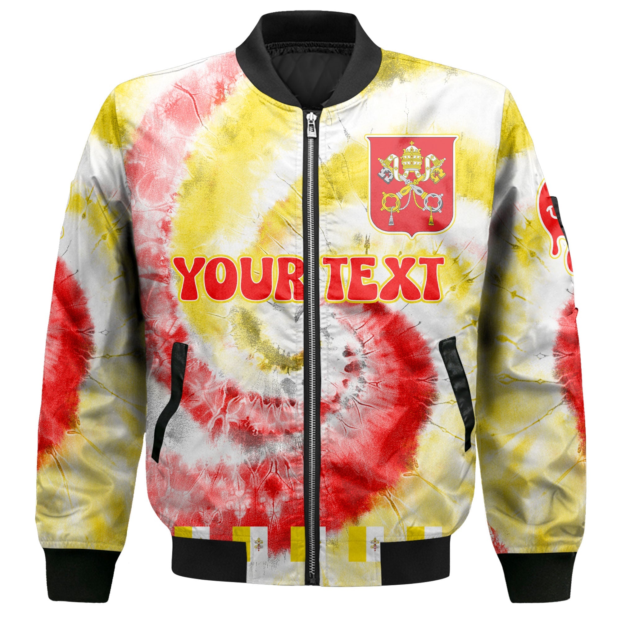 Vatican City Bomber Jacket Custom Tie Dye Style 2