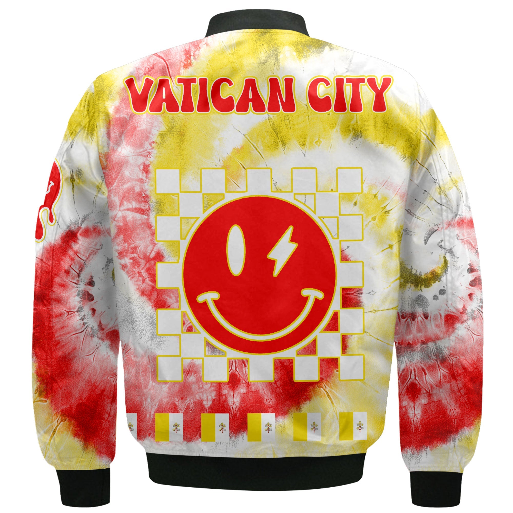 Vatican City Bomber Jacket Custom Tie Dye Style 3