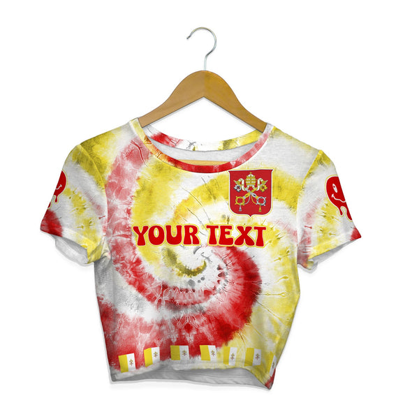 Vatican City Croptop T Shirt Custom Tie Dye Style 1