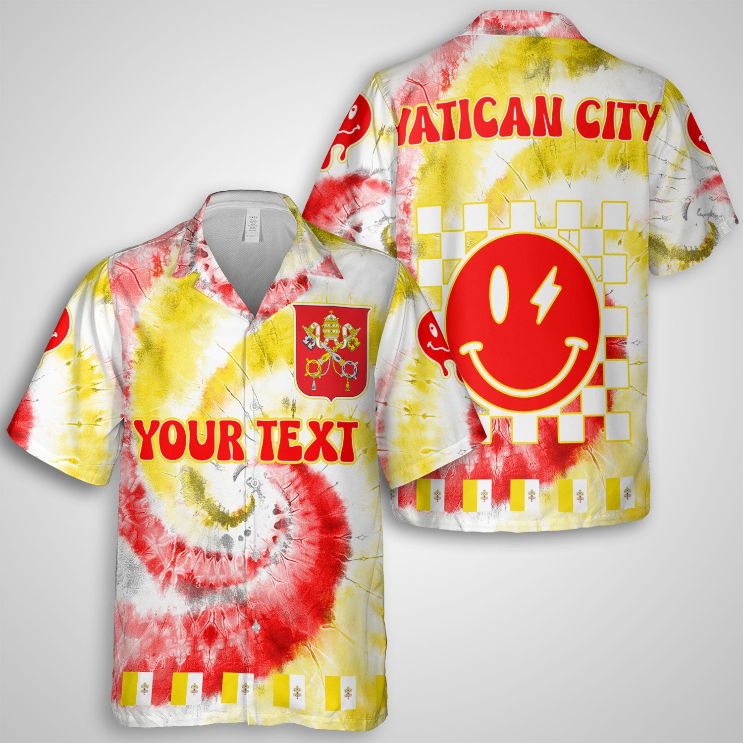 Vatican City Hawaiian Shirt Custom Tie Dye Style 1