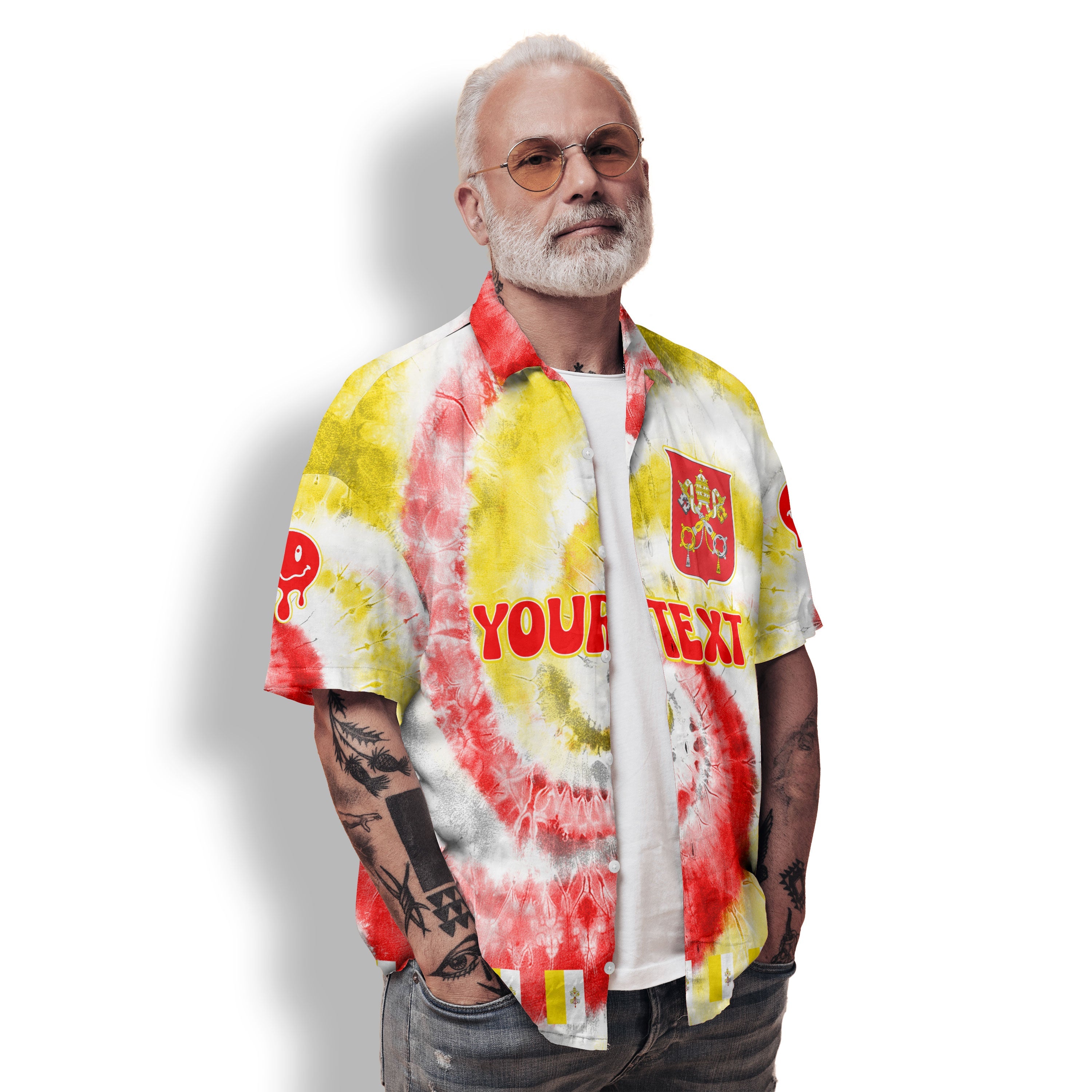 Vatican City Hawaiian Shirt Custom Tie Dye Style 2