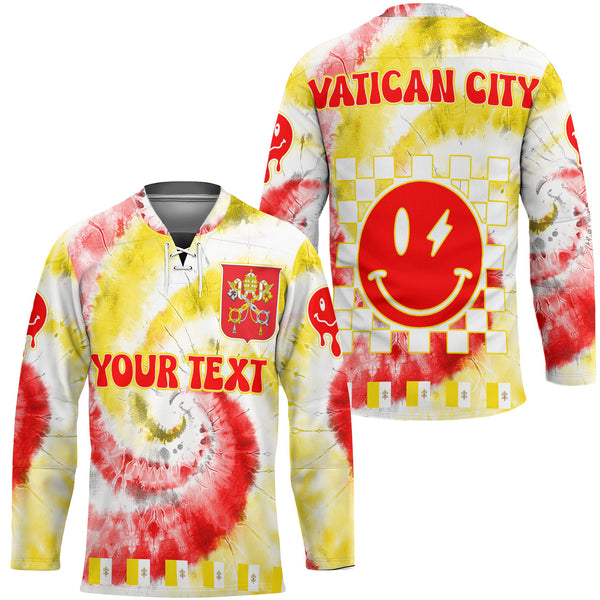 Vatican City Hockey Jersey Custom Tie Dye Style 1