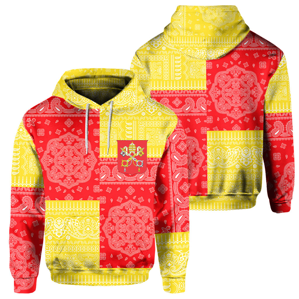 Vatican City Hoodie Flag And Paisley Basic Style 1