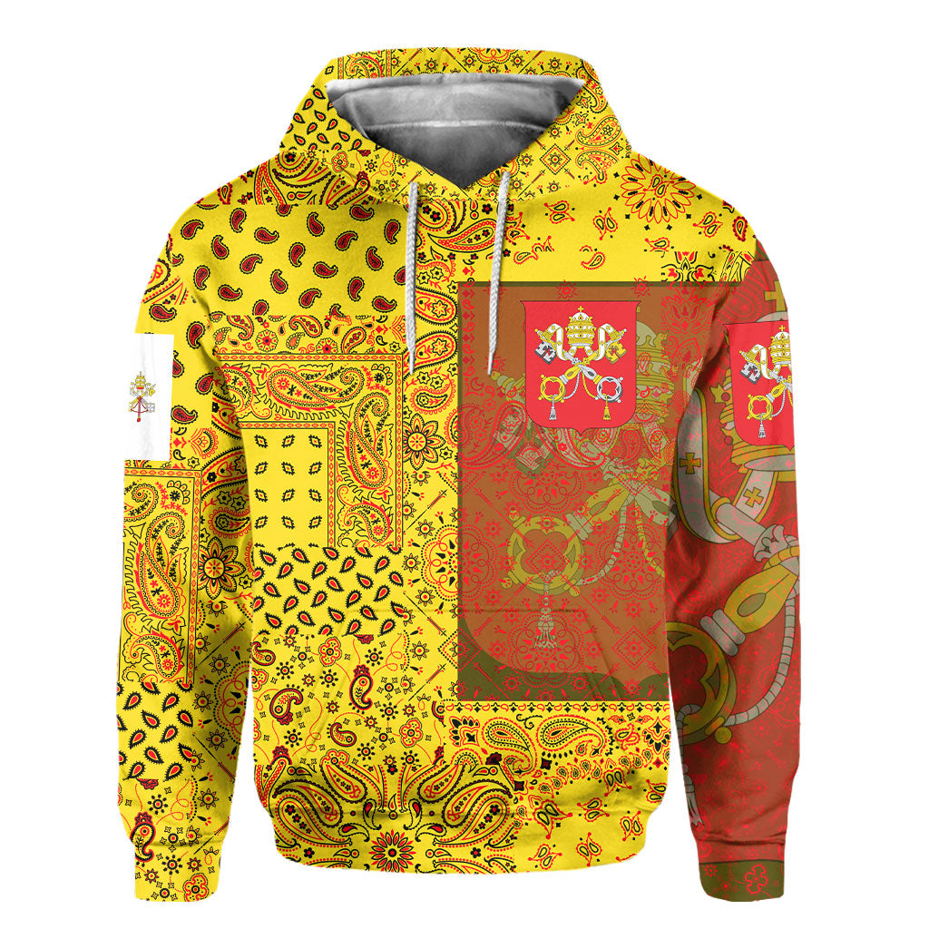 Vatican City Hoodie Paisley Flag And Skull Style 2