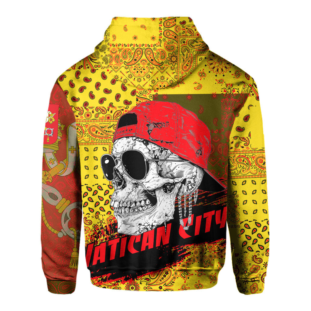 Vatican City Hoodie Paisley Flag And Skull Style 3