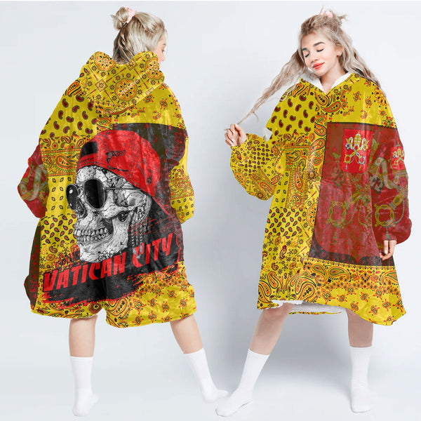 Vatican City Hoodie Blanket Paisley Flag And Skull Style 1