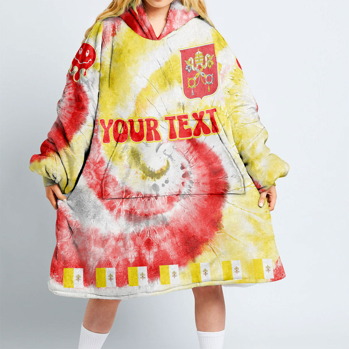 Vatican City Hoodie Blanket Custom Tie Dye Style 2