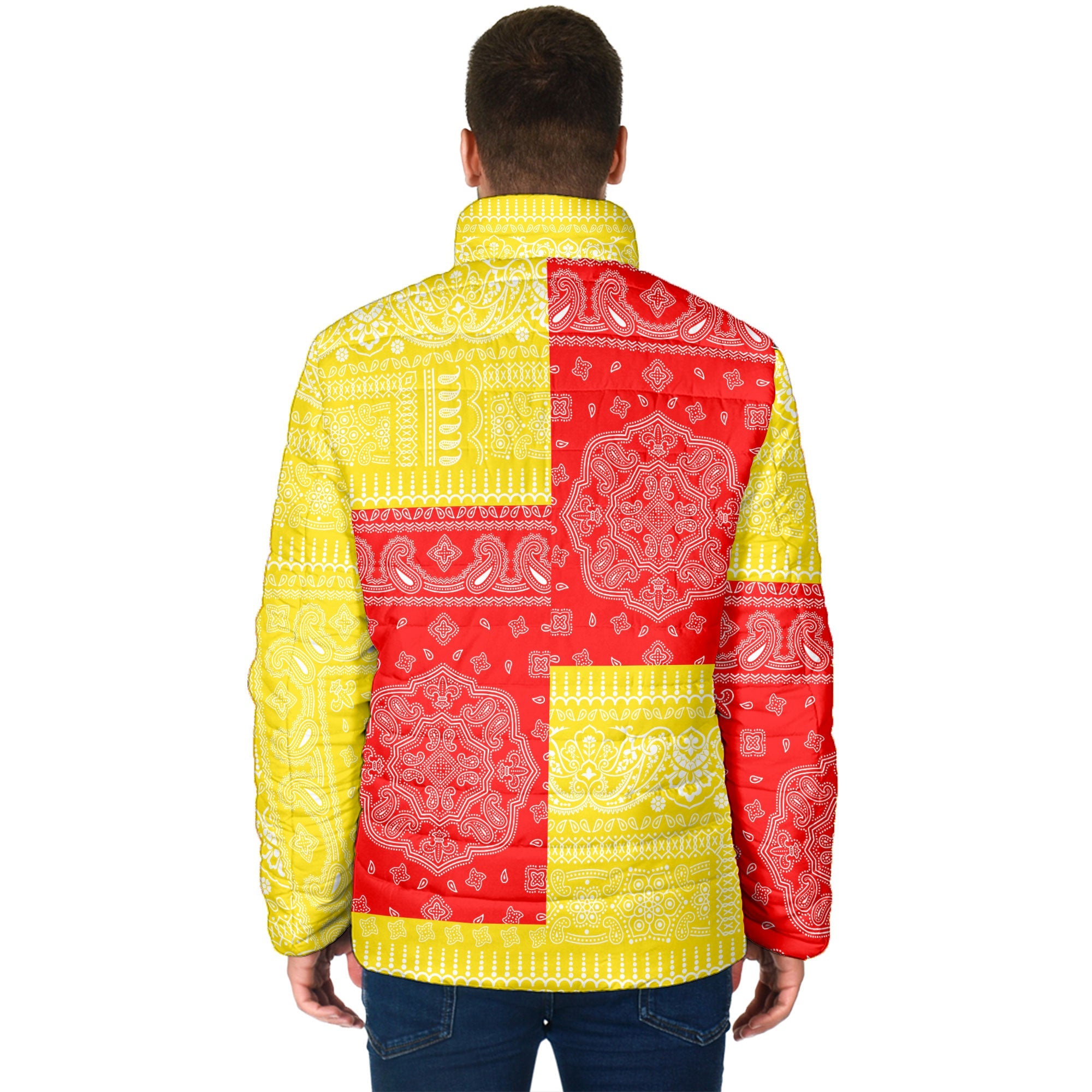 Vatican City Men Padded Jacket Flag And Paisley Basic Style 2