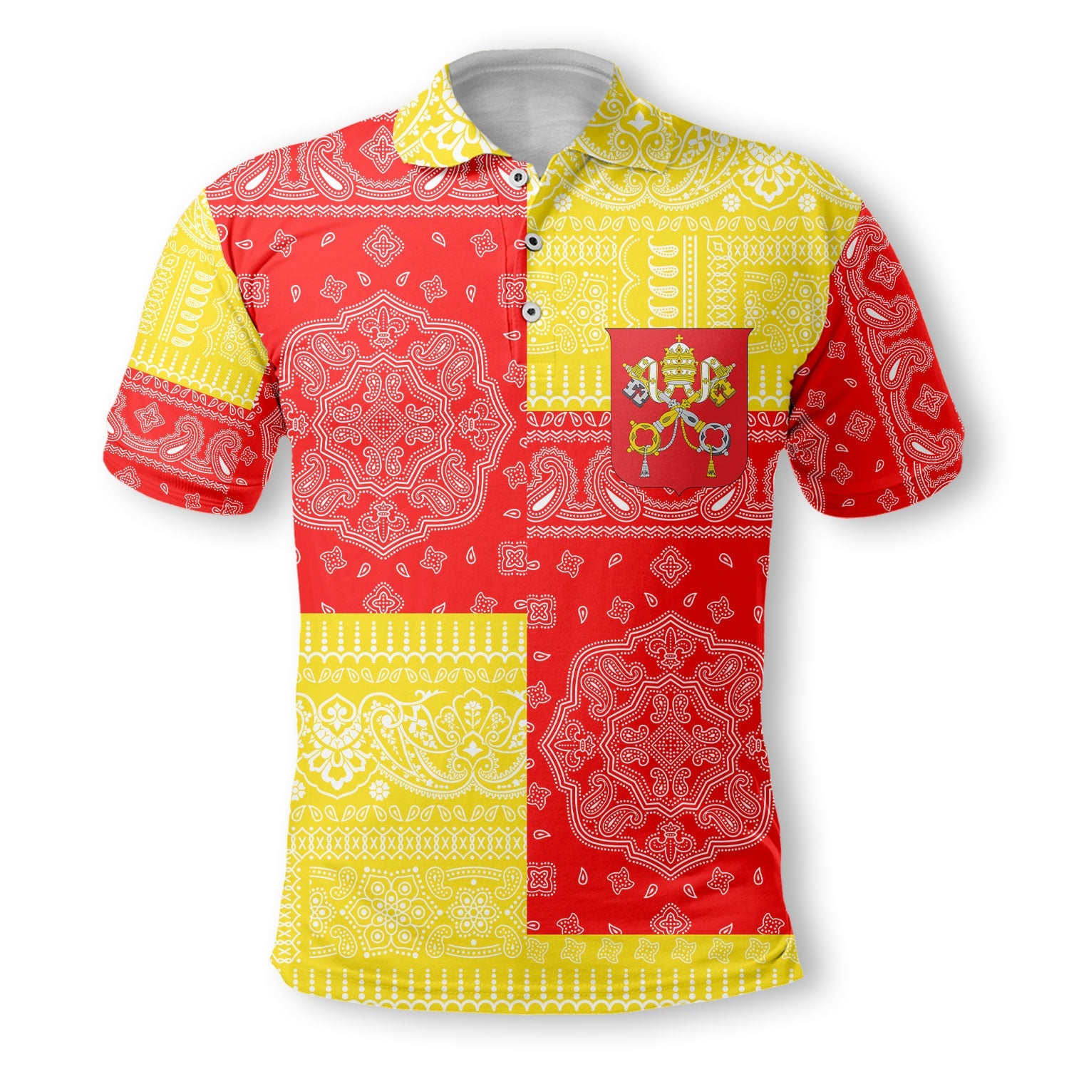 Vatican City Polo Shirt Flag And Paisley Basic Style 2