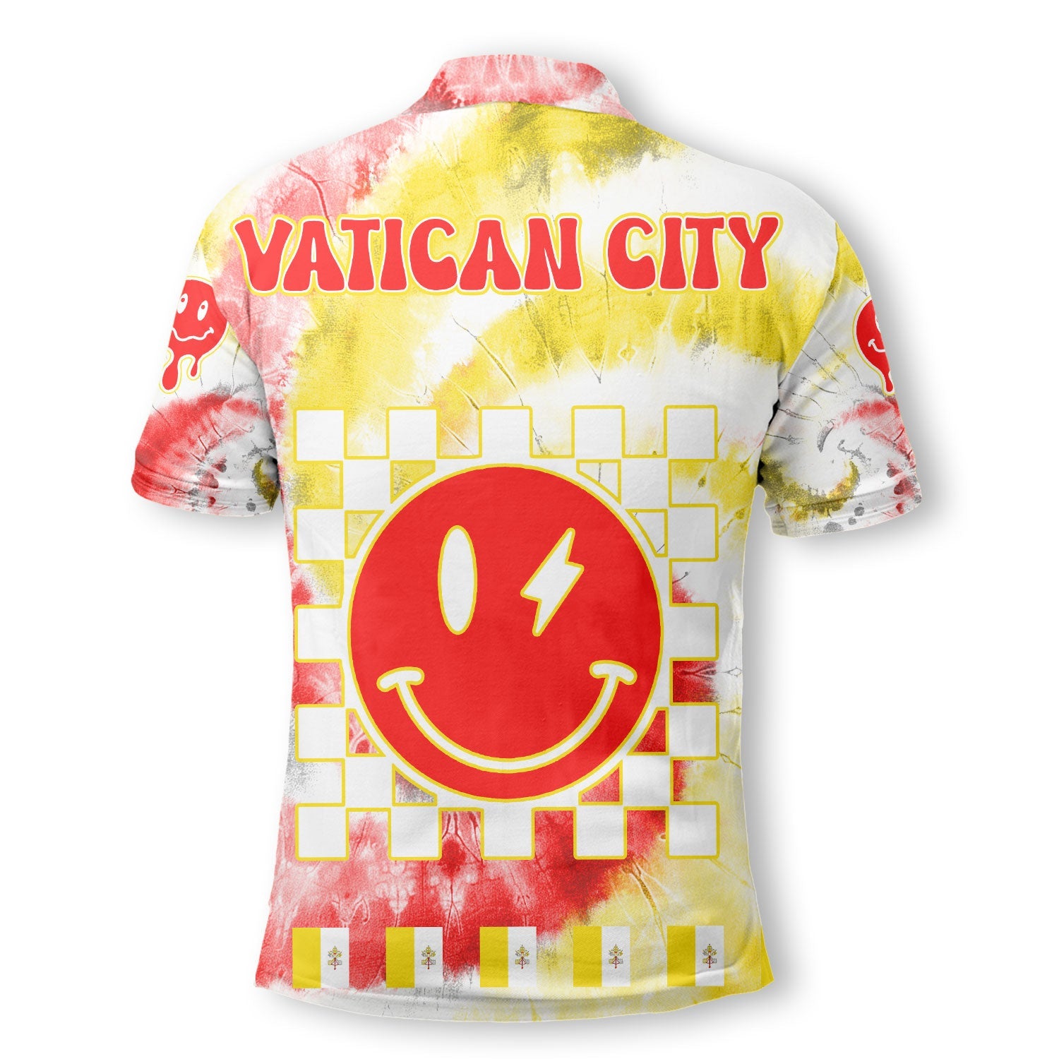 Vatican City Polo Shirt Custom Tie Dye Style 3