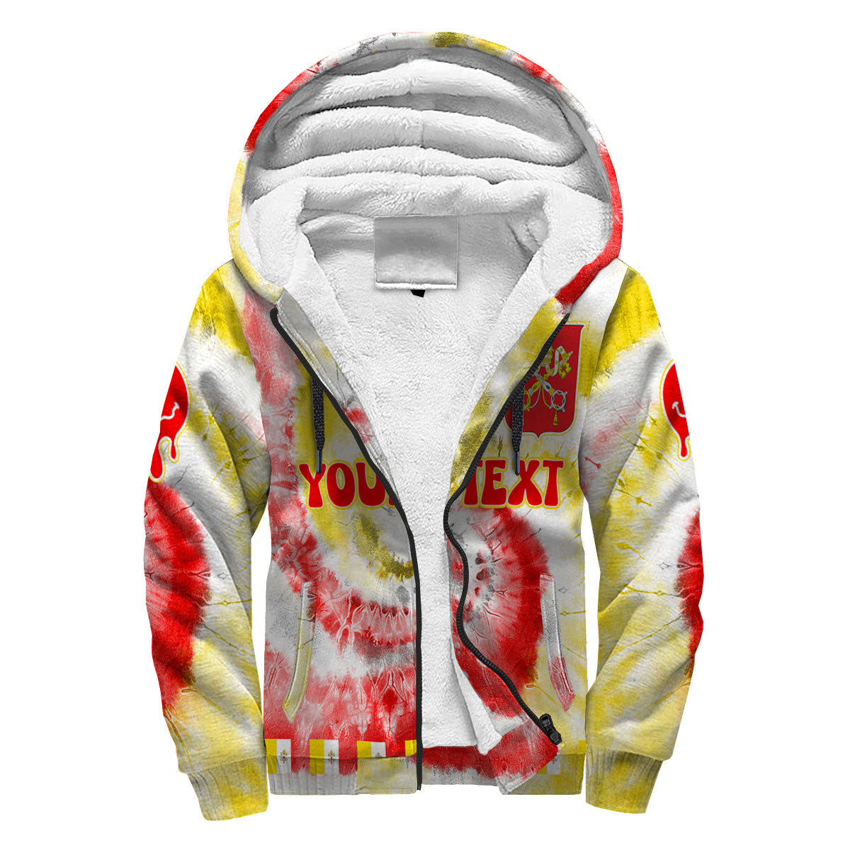 Vatican City Sherpa Hoodie Custom Tie Dye Style 3