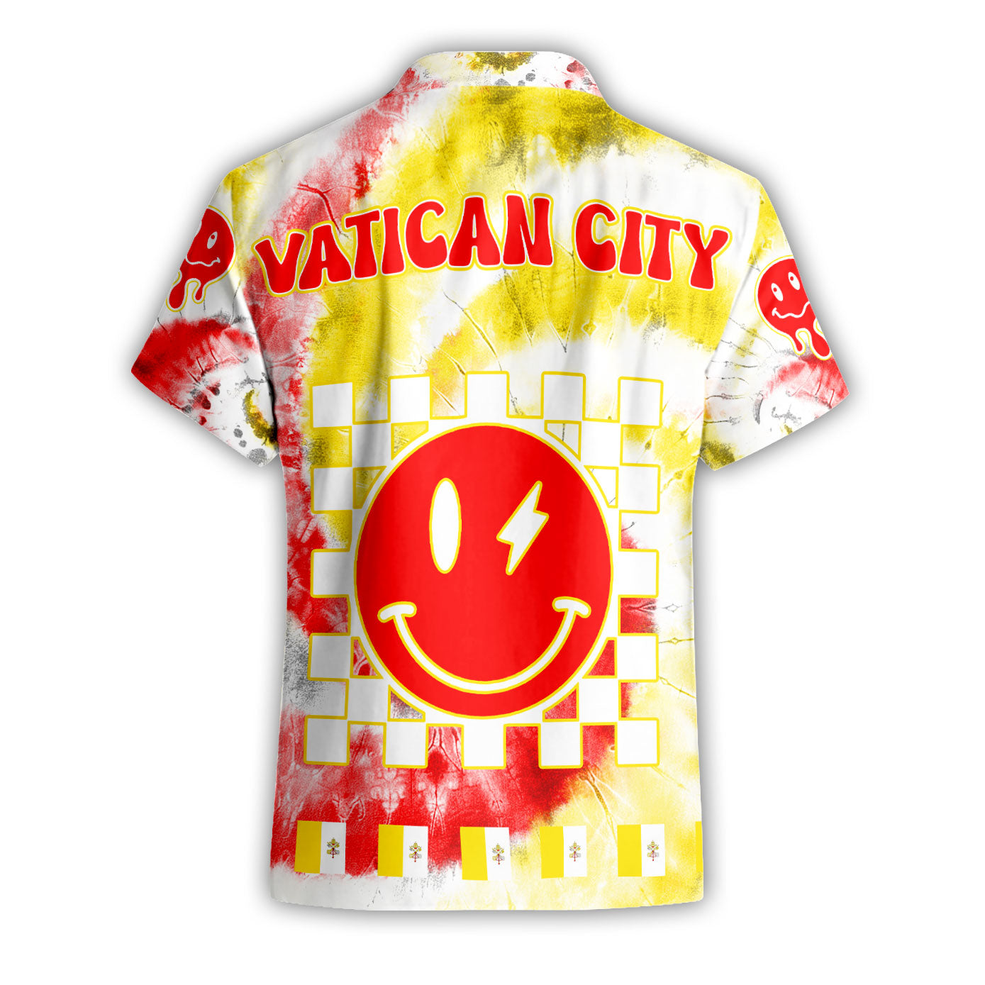 Vatican City Short Sleeve Shirt Custom Tie Dye Style 2