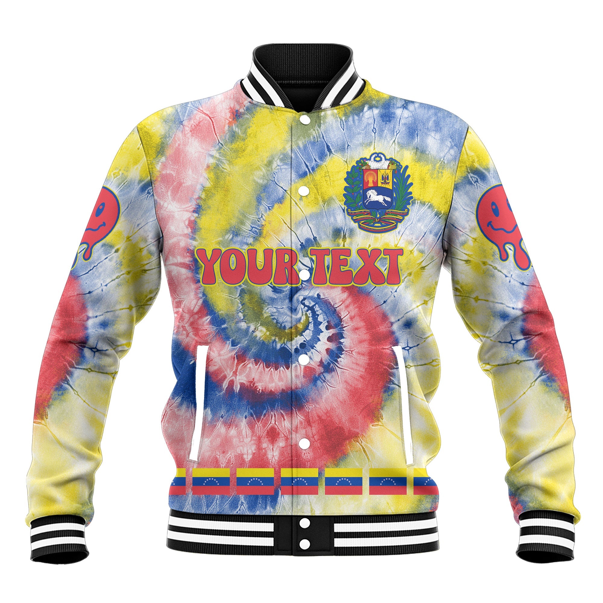 Venezuela Baseball Jacket Custom Tie Dye Style 2