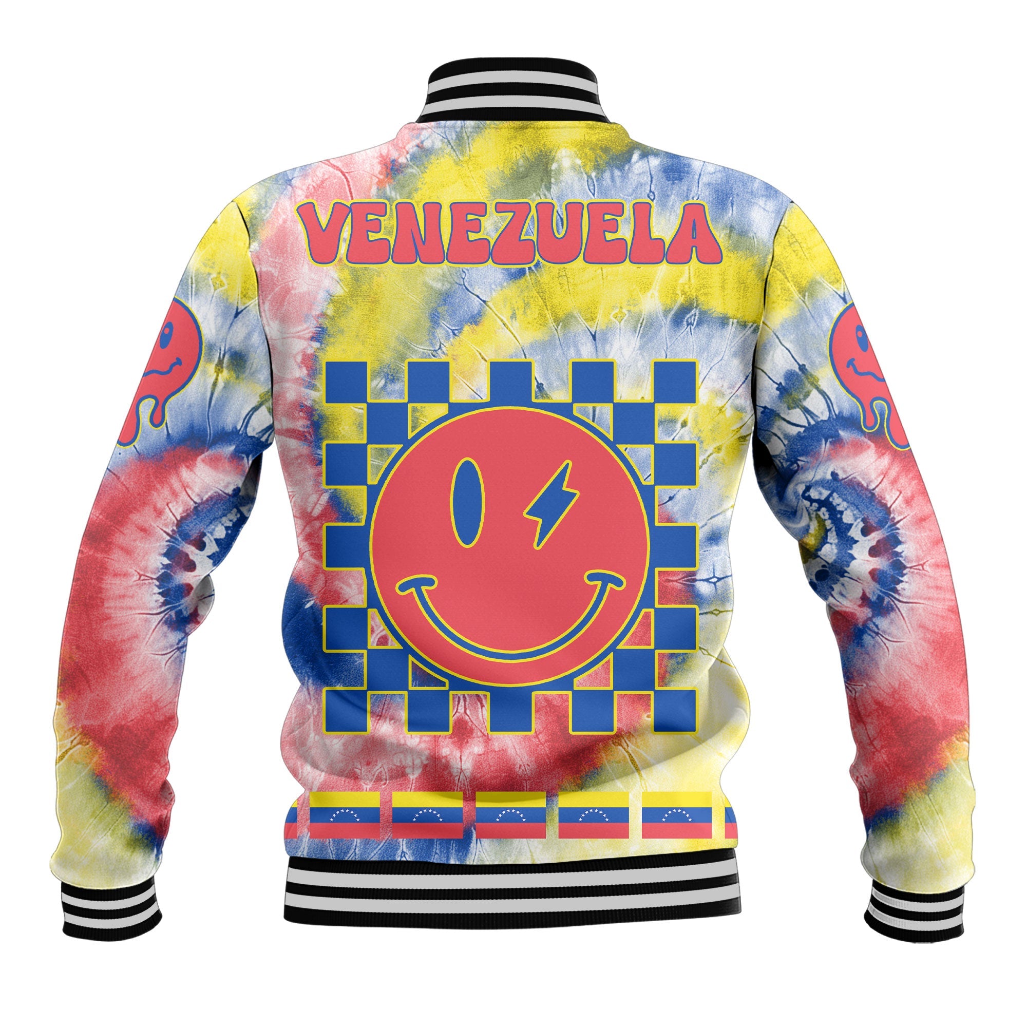 Venezuela Baseball Jacket Custom Tie Dye Style 3