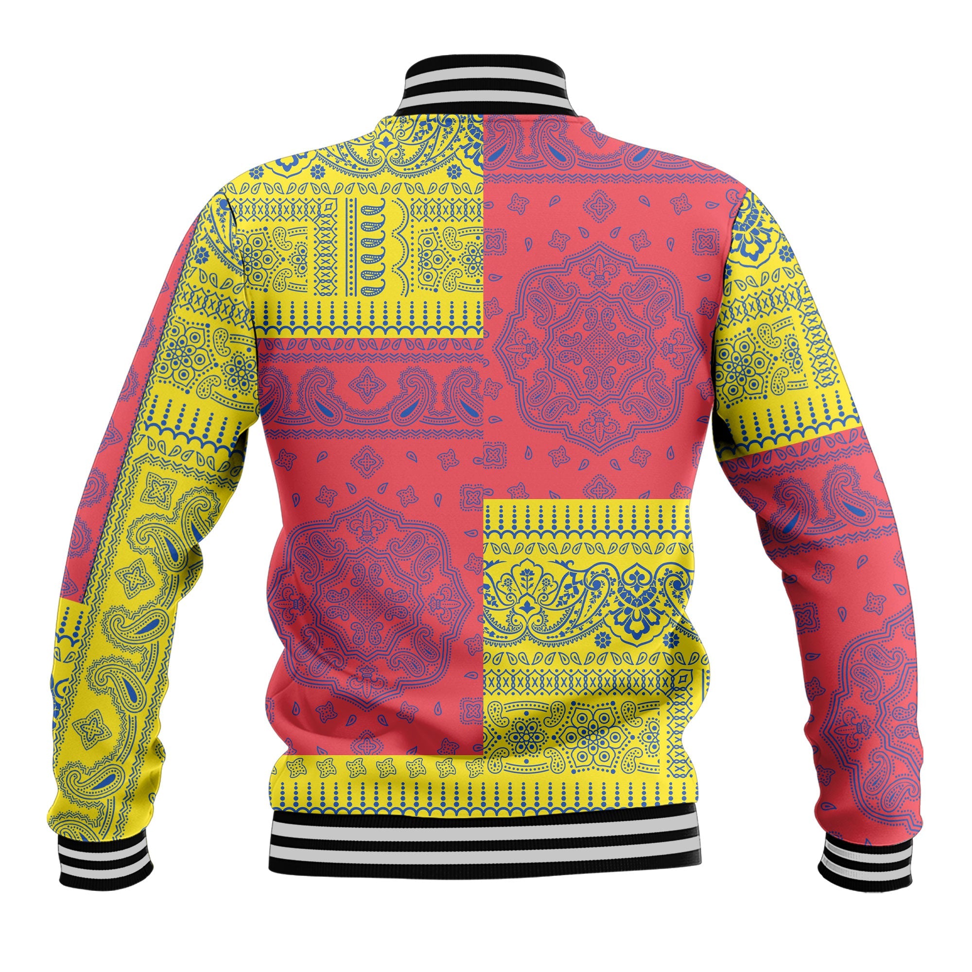 Venezuela Baseball Jacket Flag And Paisley Basic Style 3