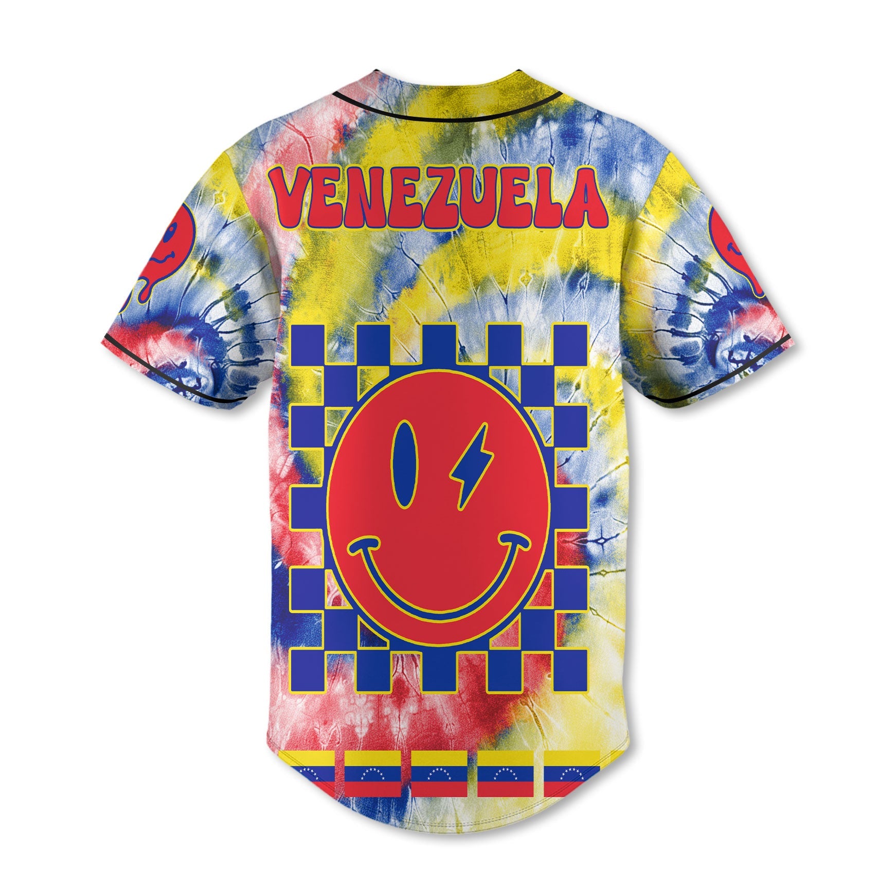 Venezuela Baseball Jersey Custom Tie Dye Style 3