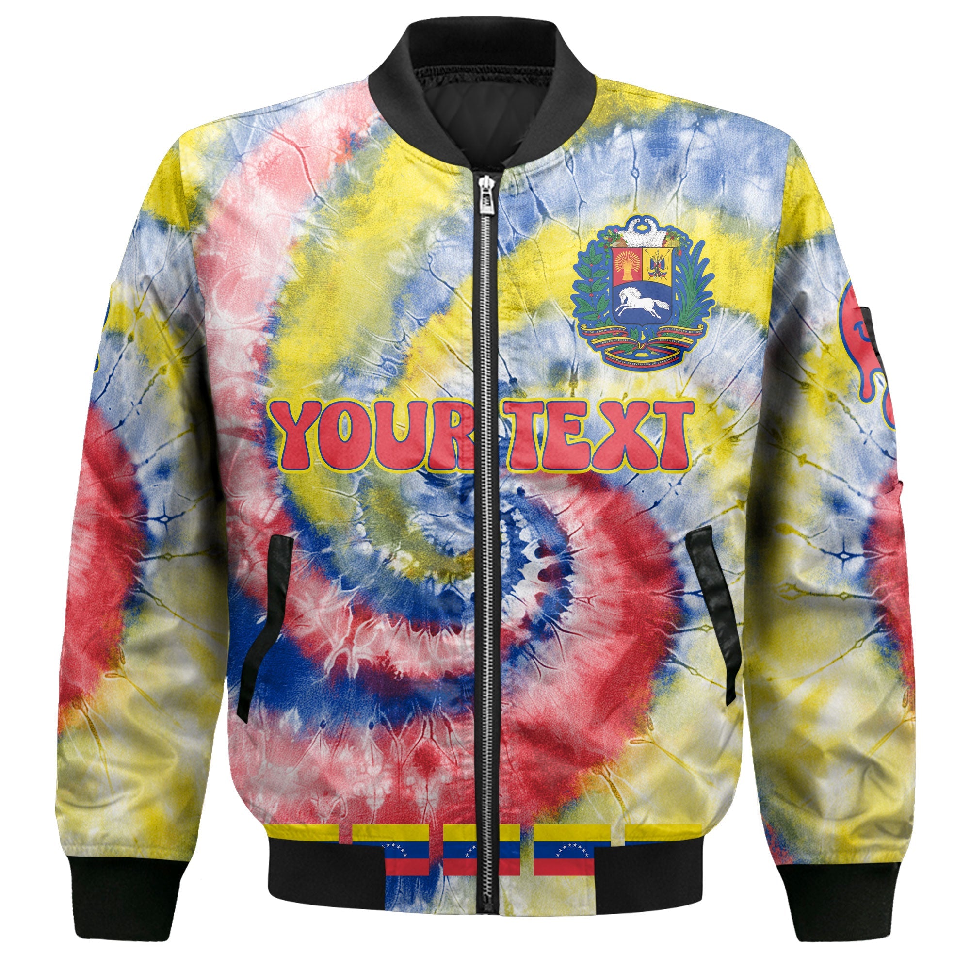 Venezuela Bomber Jacket Custom Tie Dye Style 2