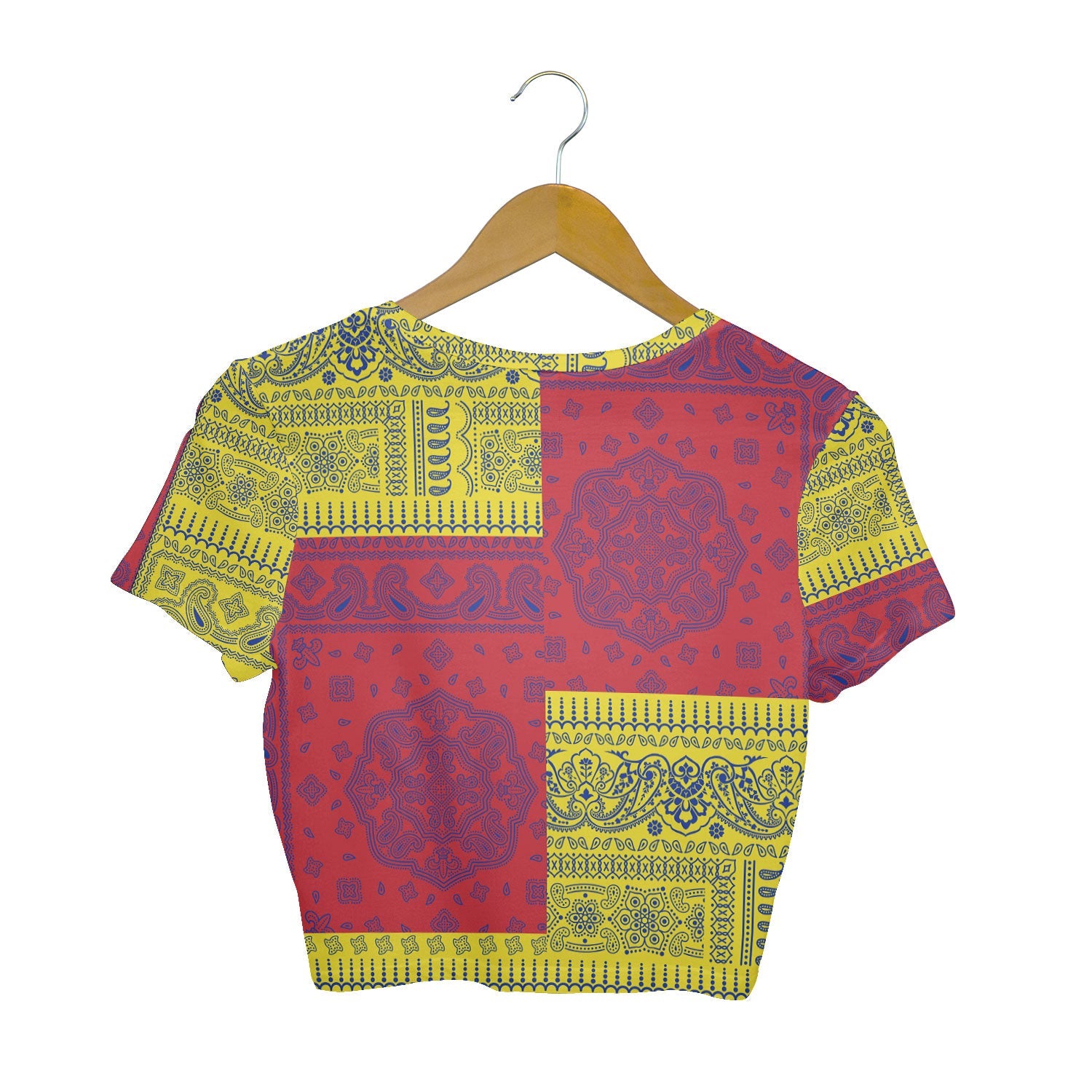 Venezuela Croptop T Shirt Flag And Paisley Basic Style 2