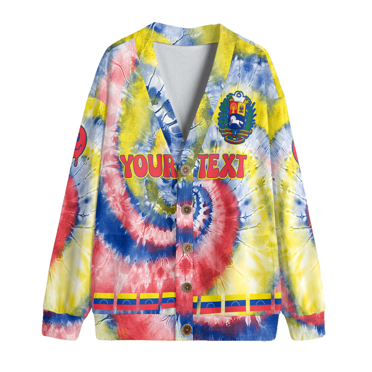 Venezuela Fleece Cardigan Custom Tie Dye Style 2