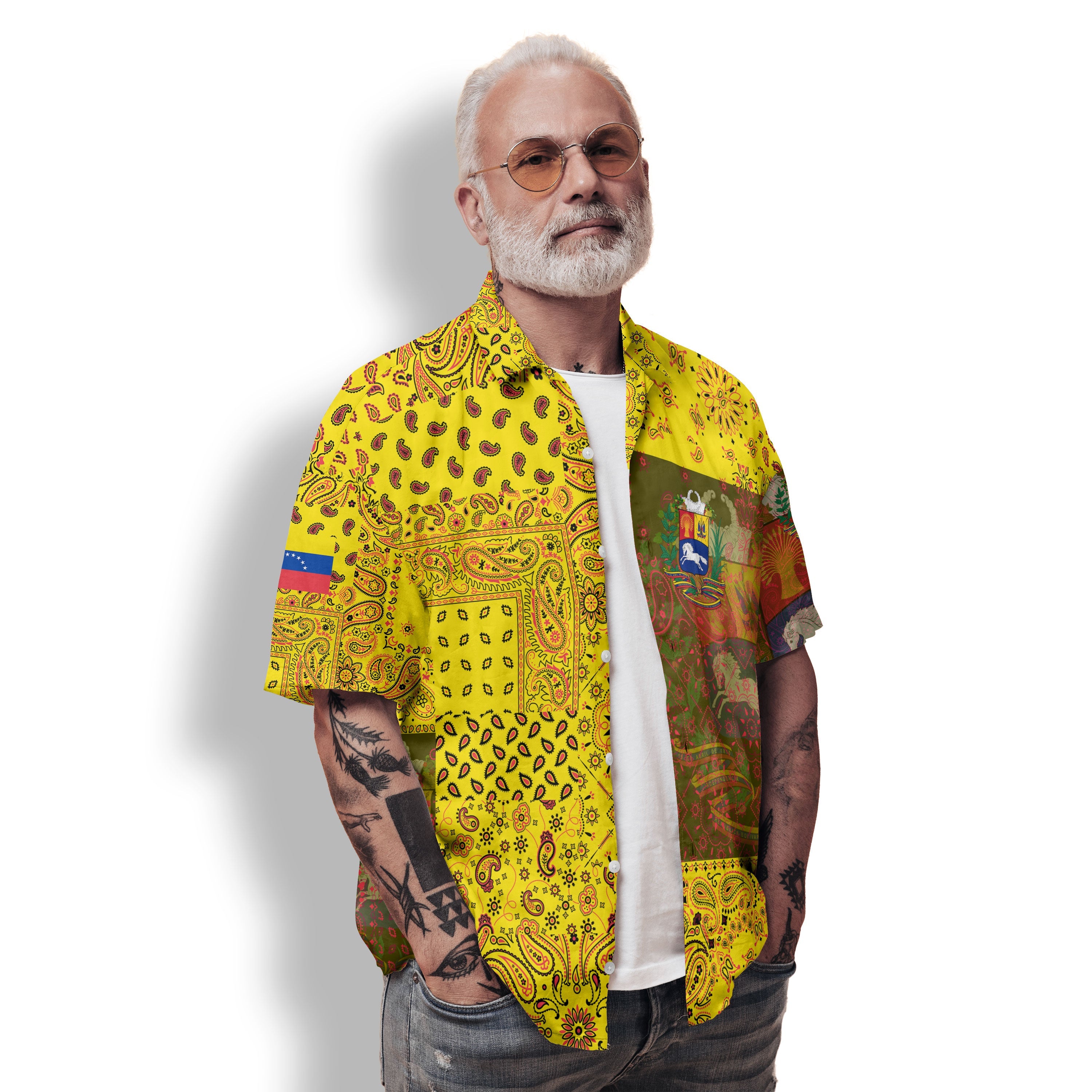 Venezuela Hawaiian Shirt Paisley Flag And Skull Style 2