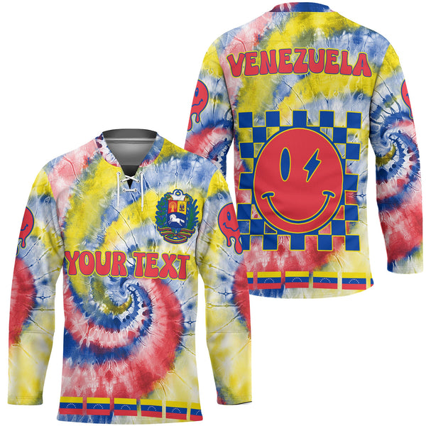 Venezuela Hockey Jersey Custom Tie Dye Style 1