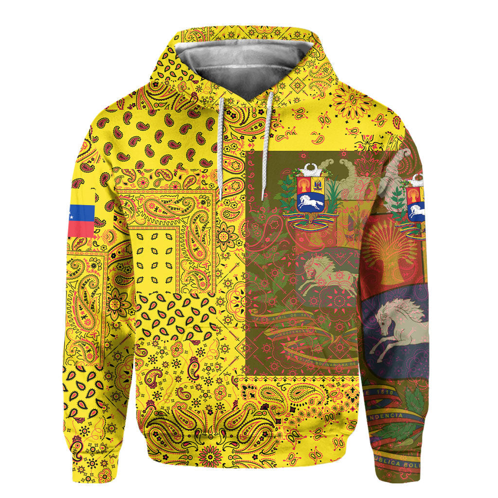 Venezuela Hoodie Paisley Flag And Skull Style 2