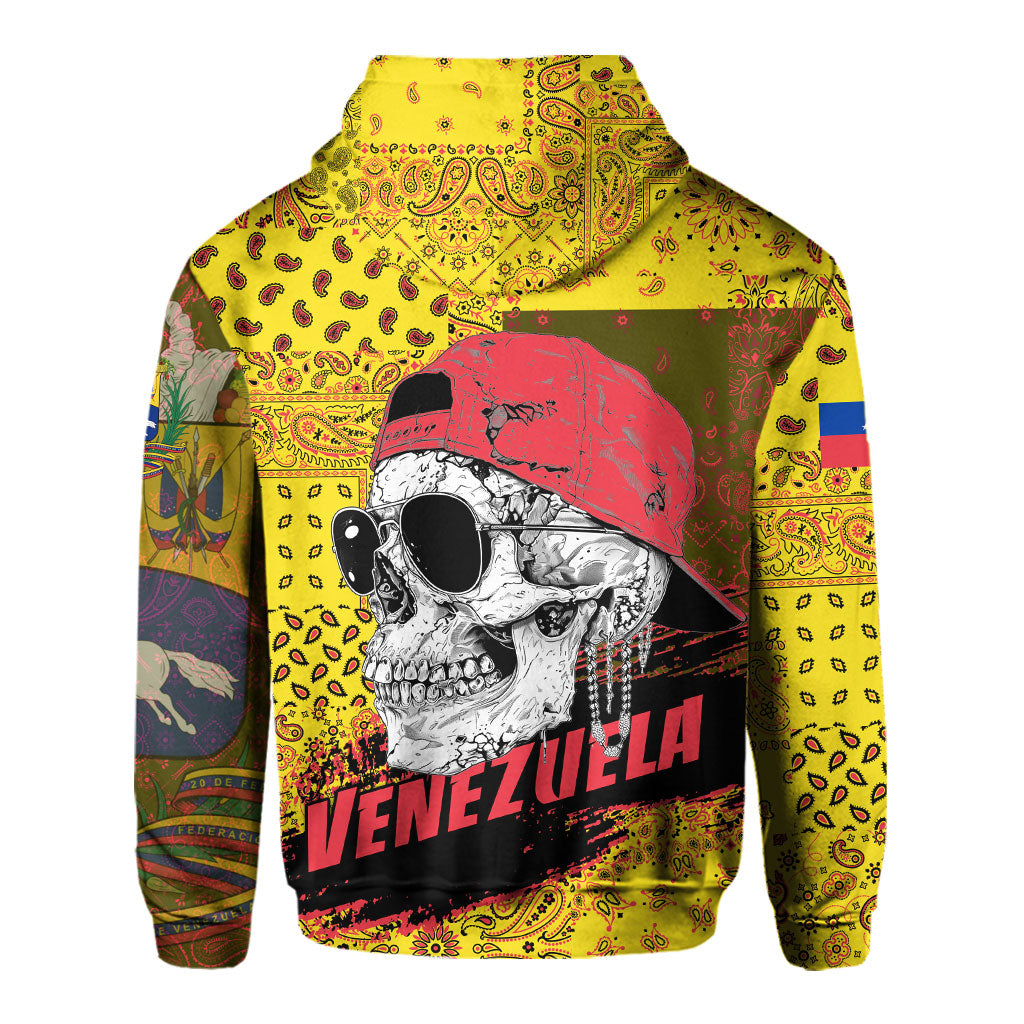 Venezuela Hoodie Paisley Flag And Skull Style 3