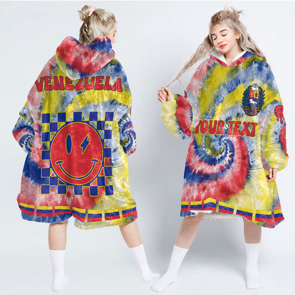 Venezuela Hoodie Blanket Custom Tie Dye Style 1