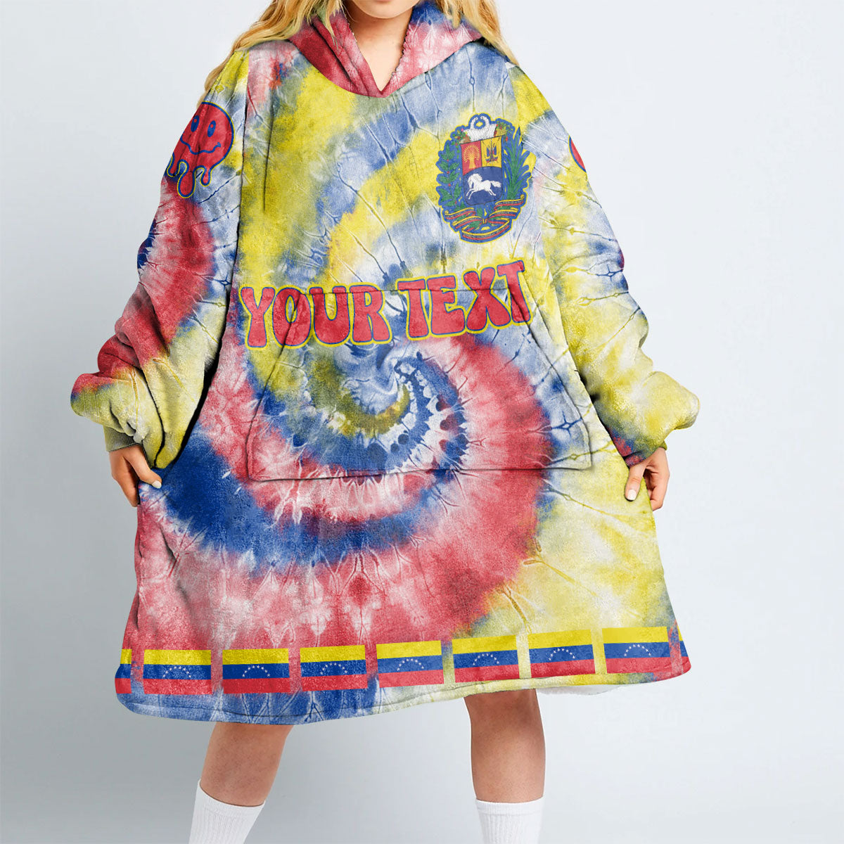 Venezuela Hoodie Blanket Custom Tie Dye Style 2