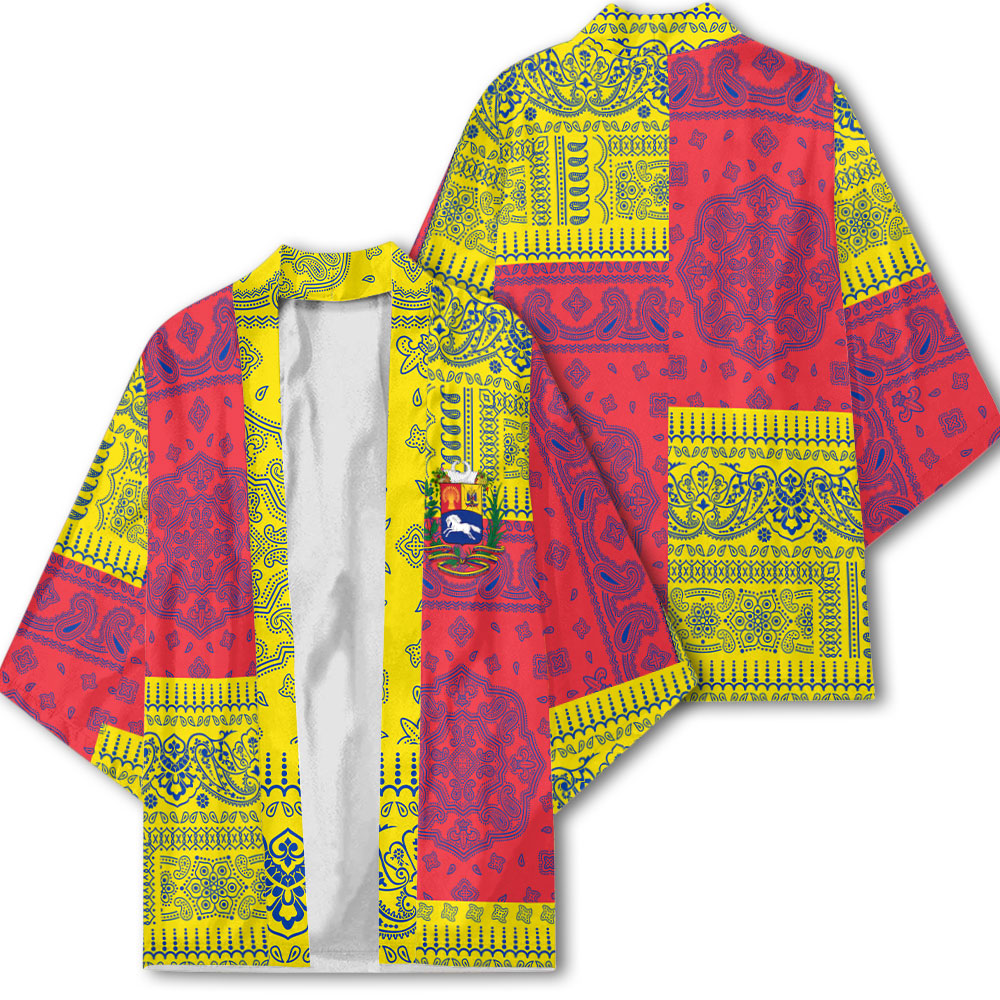 Venezuela Kimono Flag And Paisley Basic Style 1