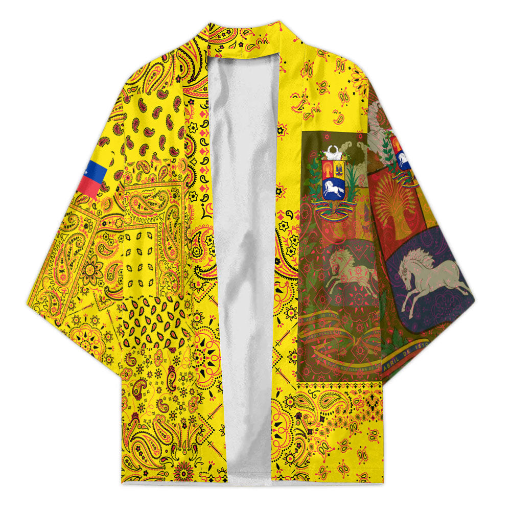 Venezuela Kimono Paisley Flag And Skull Style 1