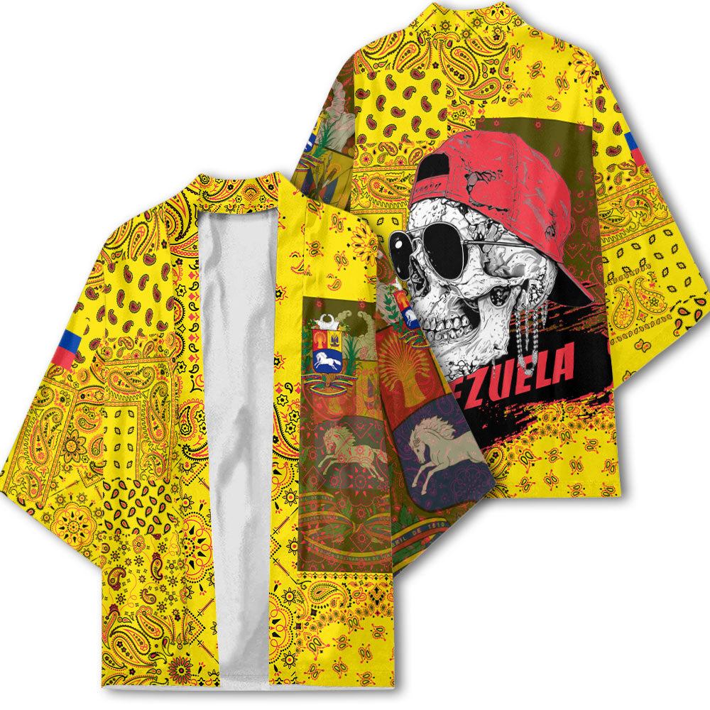 Venezuela Kimono Paisley Flag And Skull Style 2