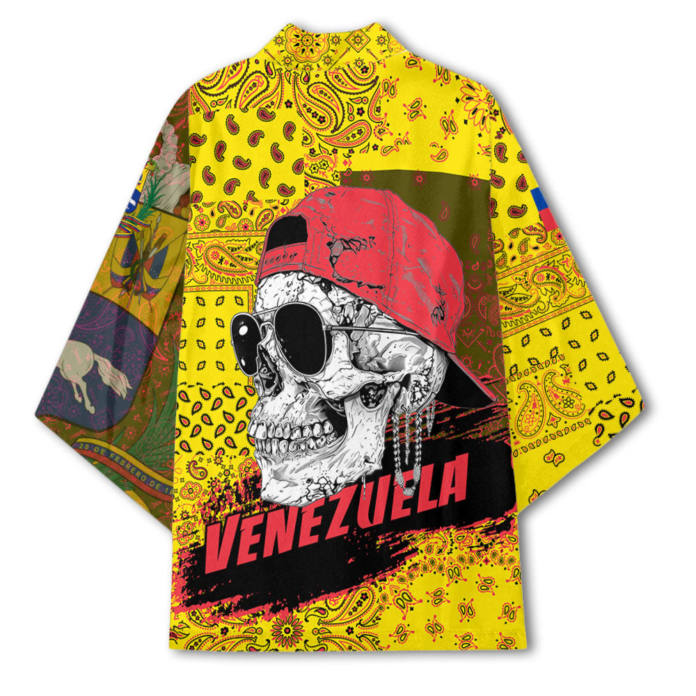 Venezuela Kimono Paisley Flag And Skull Style 3