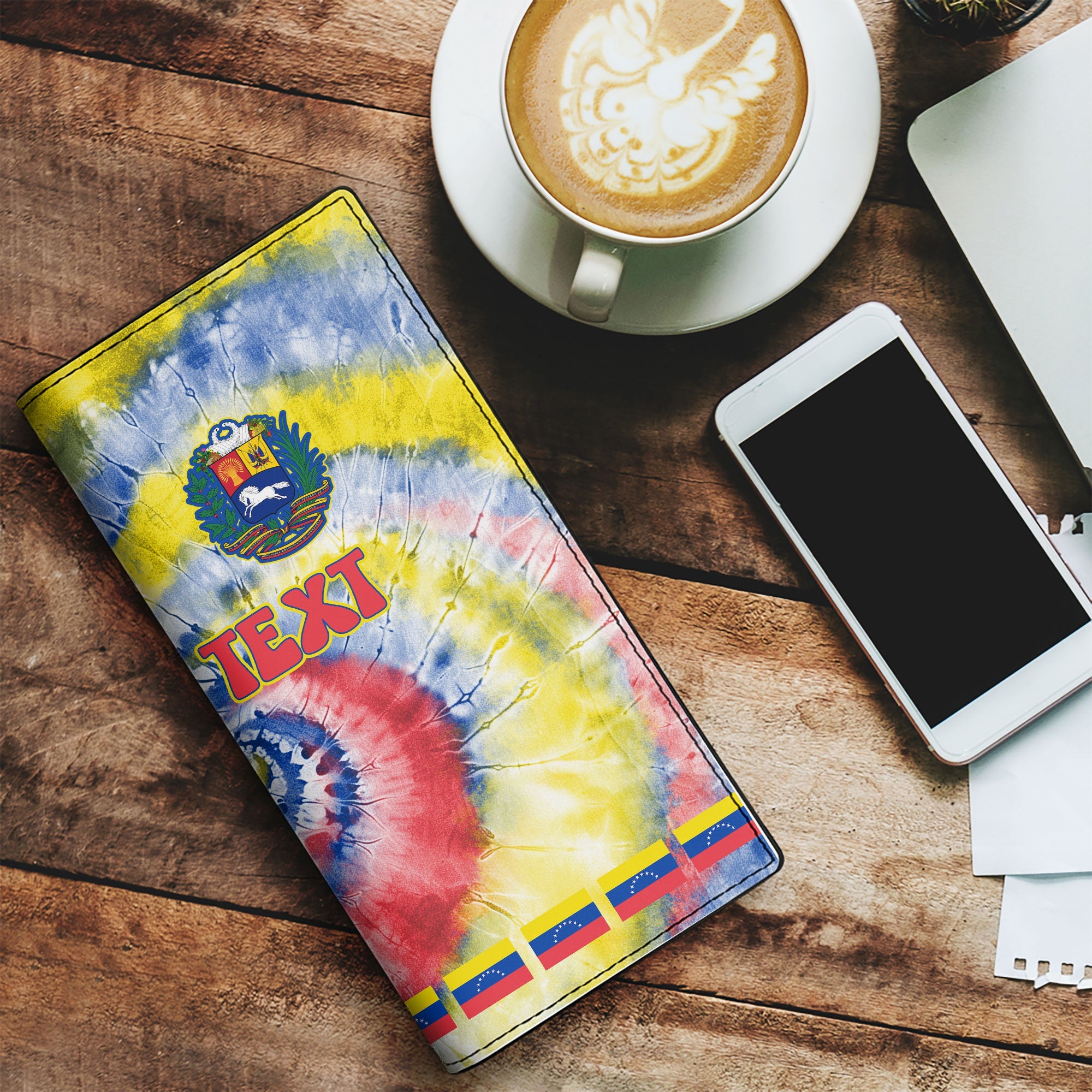 Venezuela Leather Wallet Custom Tie Dye Style 1