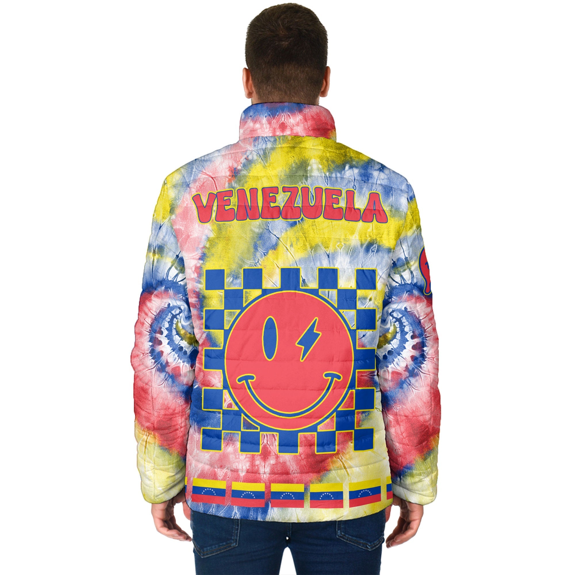 Venezuela Men Padded Jacket Custom Tie Dye Style 2