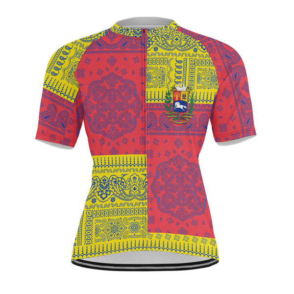 Venezuela Men Cycling Jersey Flag And Paisley Basic Style 1