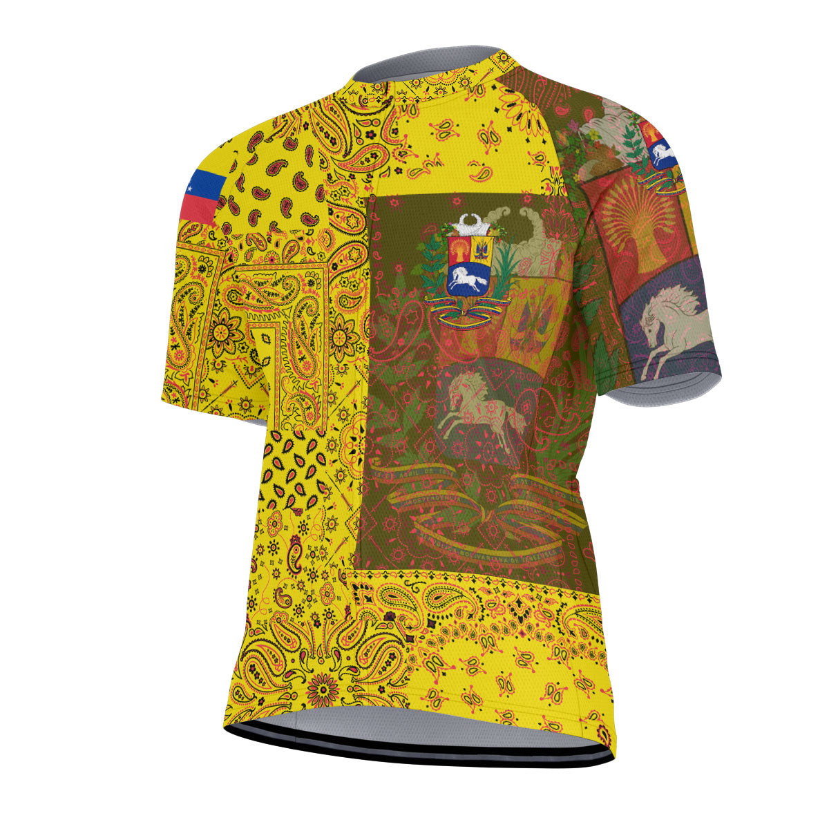 Venezuela Men Cycling Jersey Paisley Flag And Skull Style 2