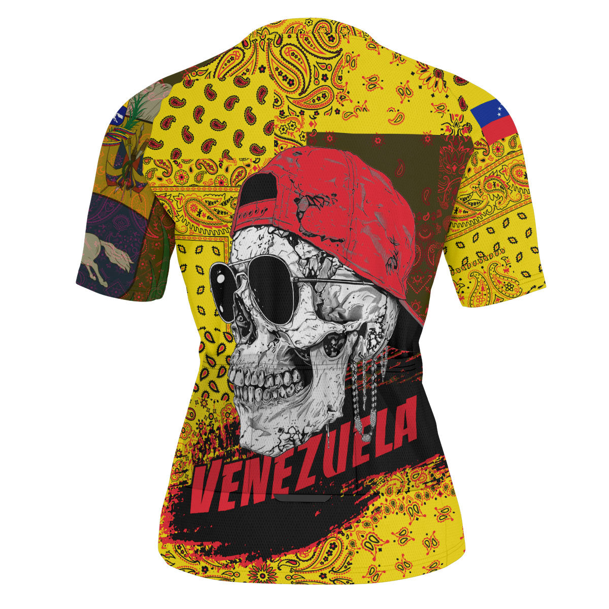 Venezuela Men Cycling Jersey Paisley Flag And Skull Style 3