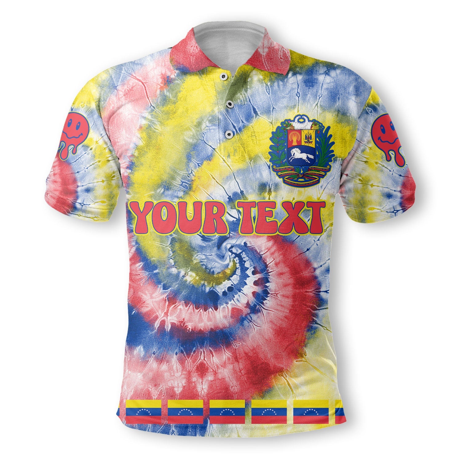 Venezuela Polo Shirt Custom Tie Dye Style 2