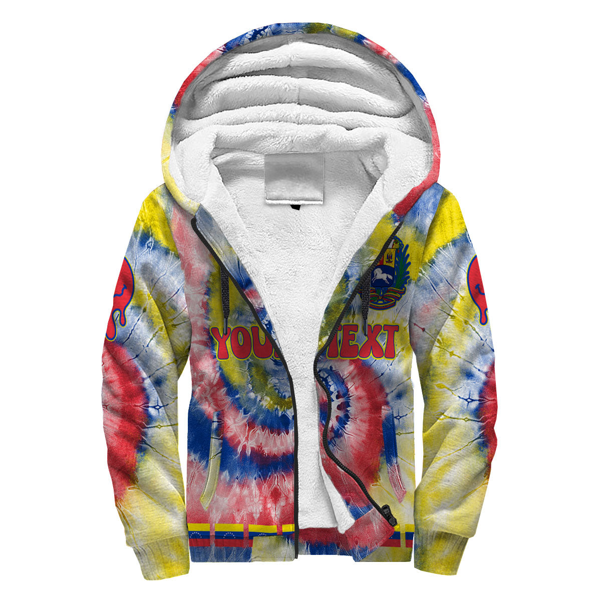 Venezuela Sherpa Hoodie Custom Tie Dye Style 3