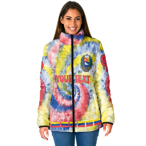 Venezuela Women Padded Jacket Custom Tie Dye Style 1