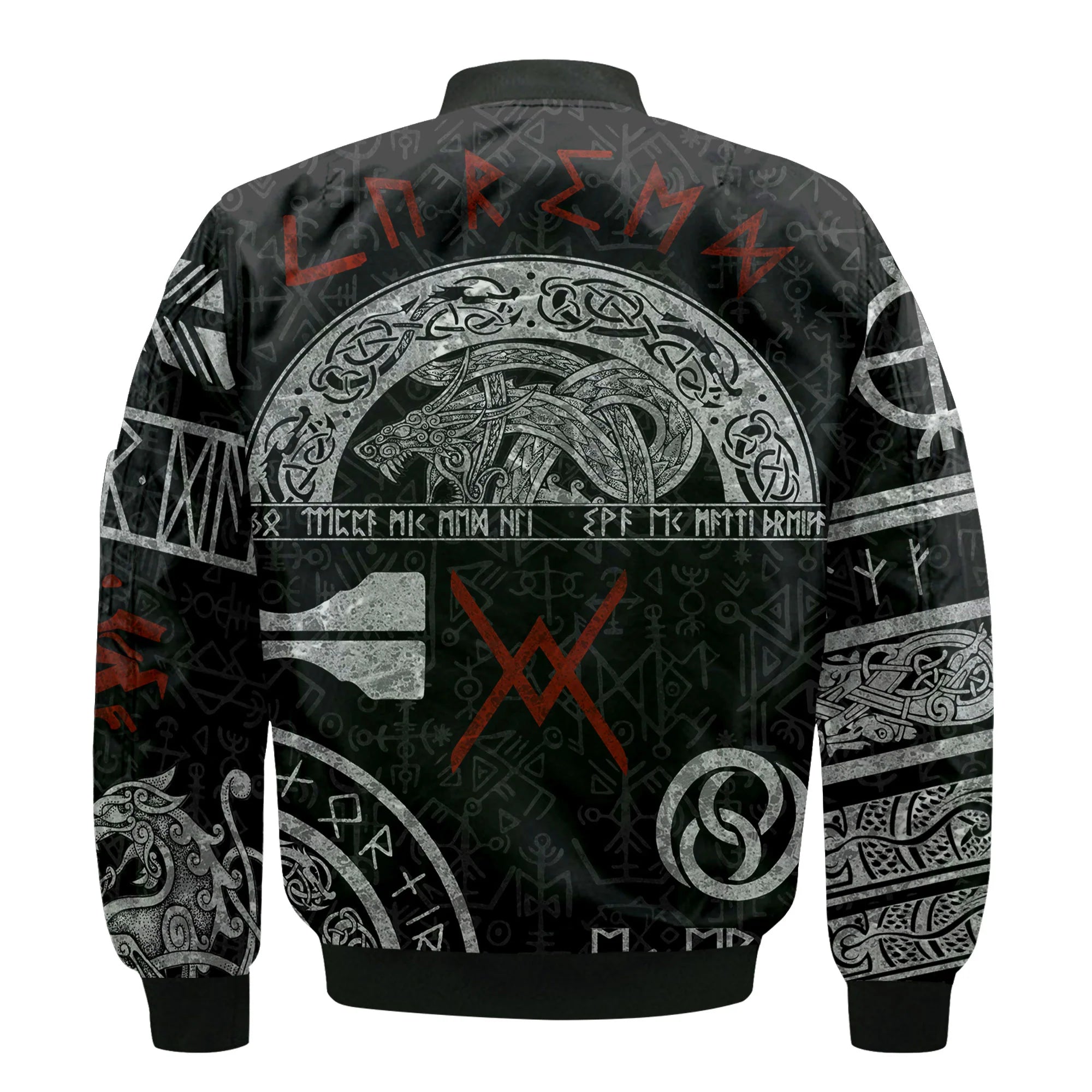 Viking Bomber Jacket Baldur Norse Mythology Tattoo Style