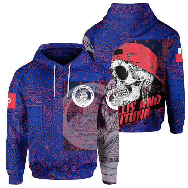 Wallis And Futuna Hoodie Paisley Flag And Skull Style 1