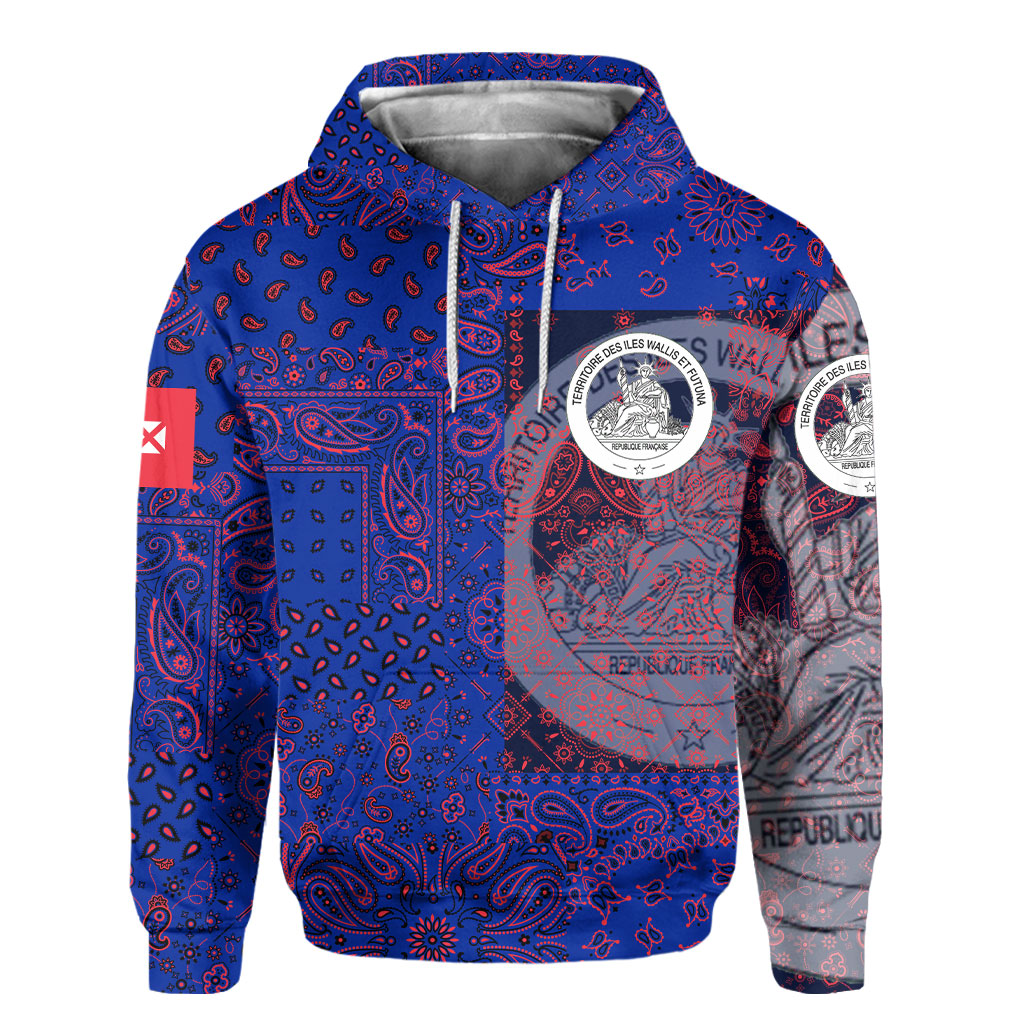 Wallis And Futuna Hoodie Paisley Flag And Skull Style 2